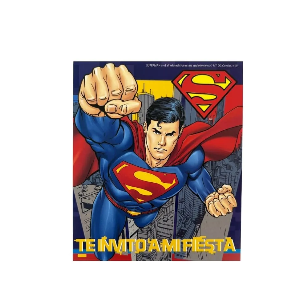 Set X6 Tarjeta Invitaciones Superman