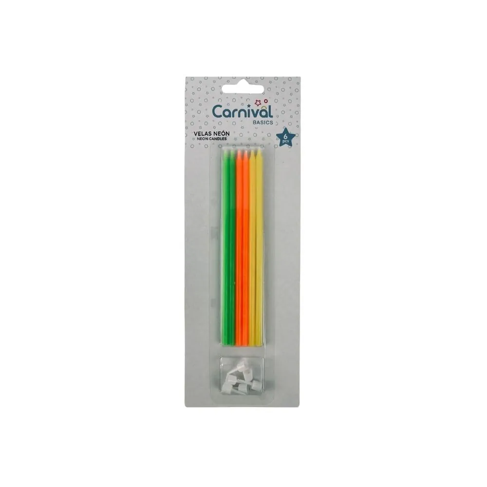 Velas Largas Multicolor X6
