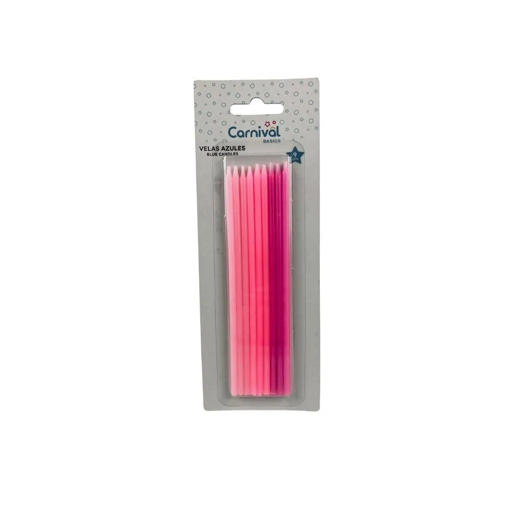 Velas Largas Rosadas X9