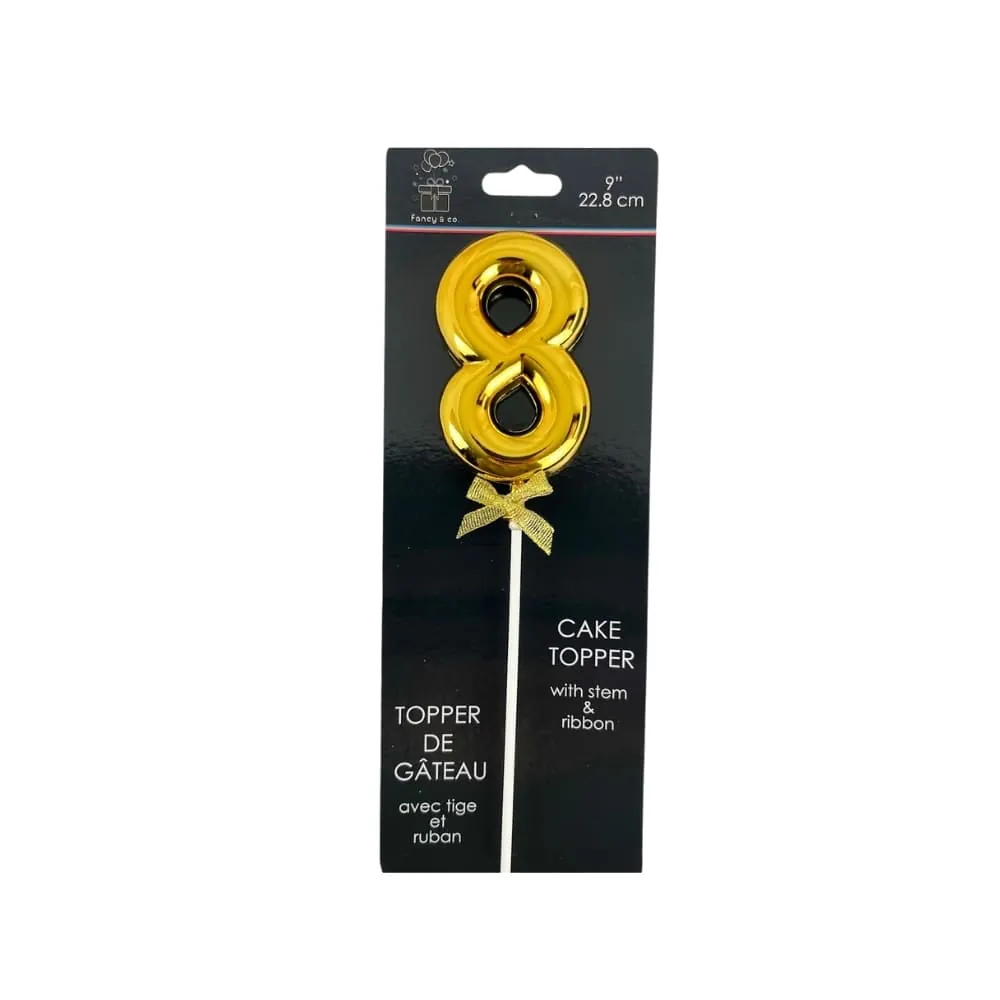 Topper Dorado Numero 8 22 Cm