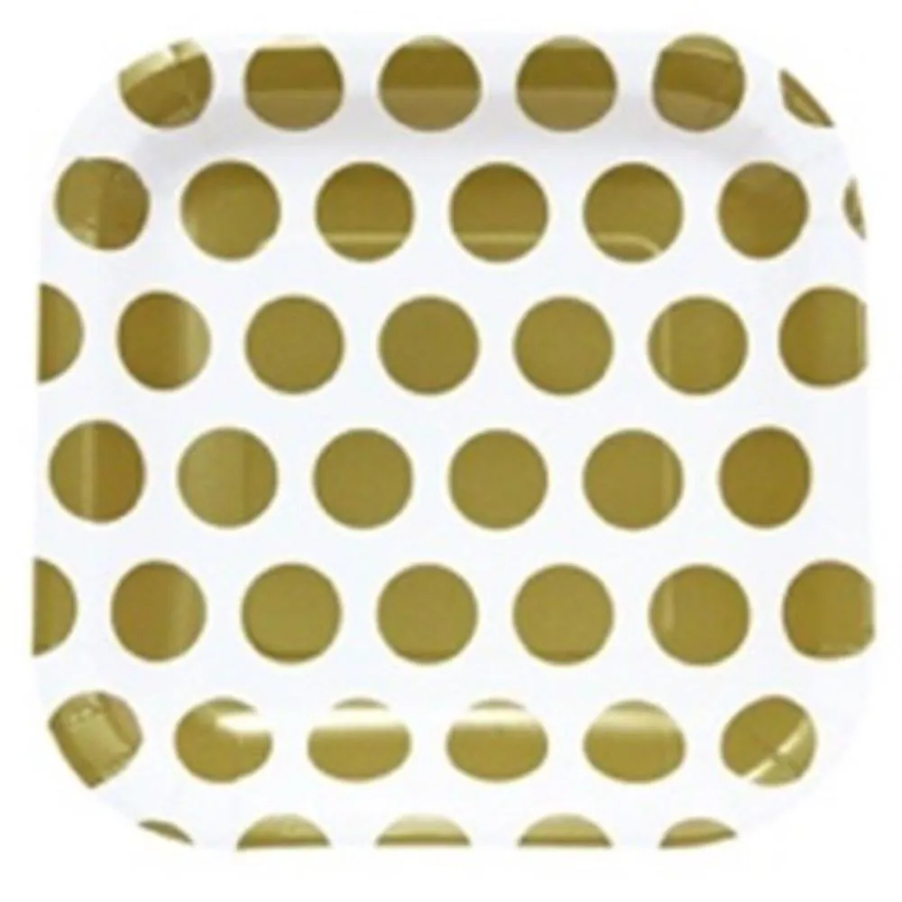 Plato X8 17 Cm Polka Plateado