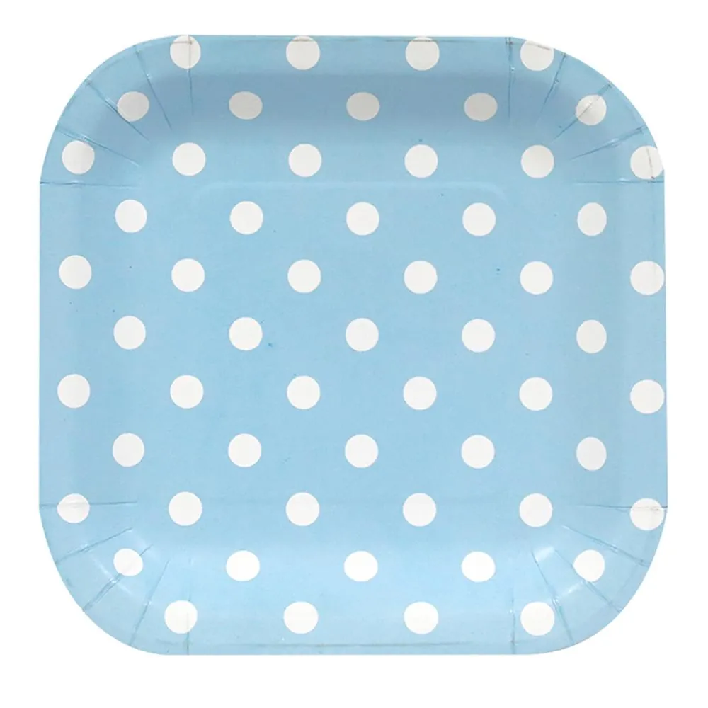 Plato X8 17 Cm Polka Azul