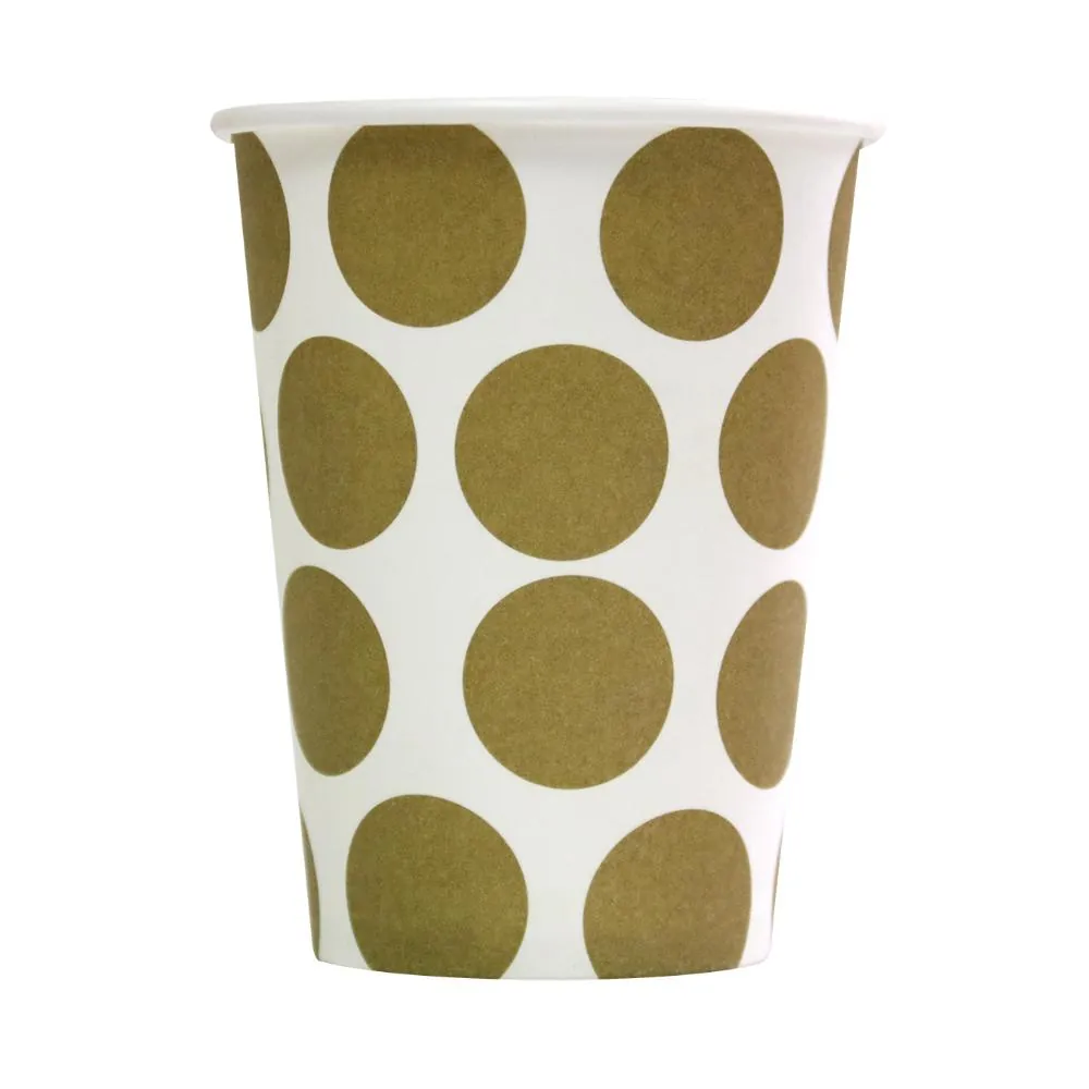 Vaso X8 9 Oz Polka Dorado