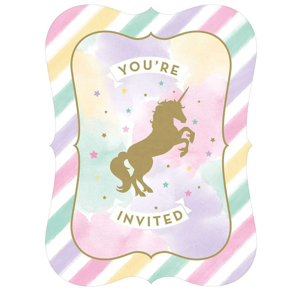 Tarjeta De Invitacion Unicornio