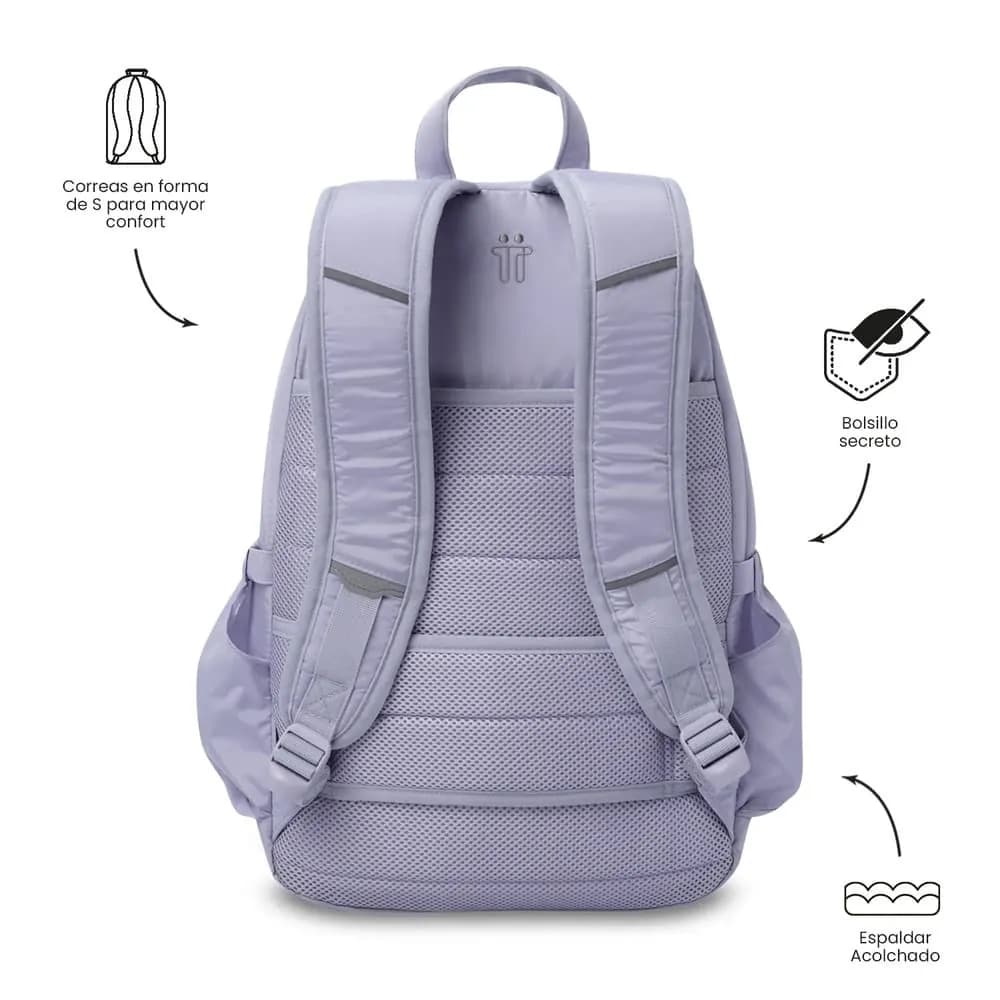 Morral Universitario Porta PC 14" Plaine 2.0 Morado Mujer