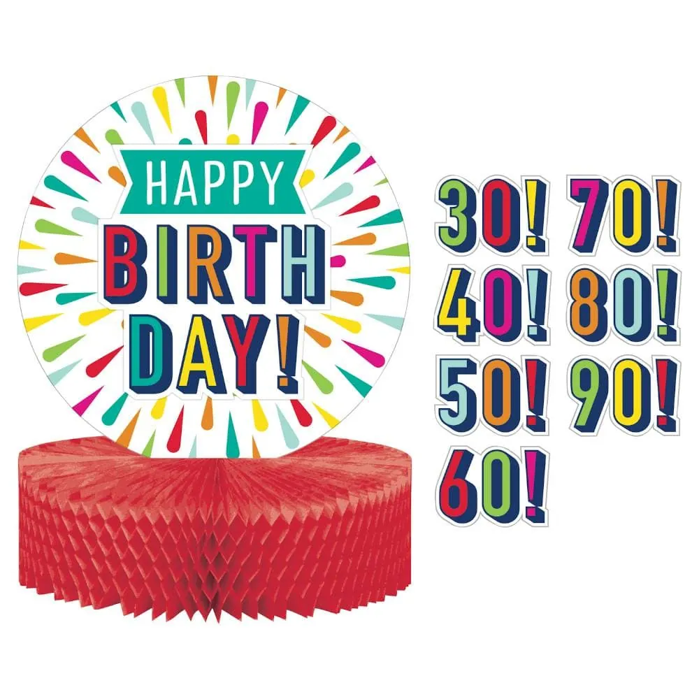 Centro De Mesa Happy Birthday