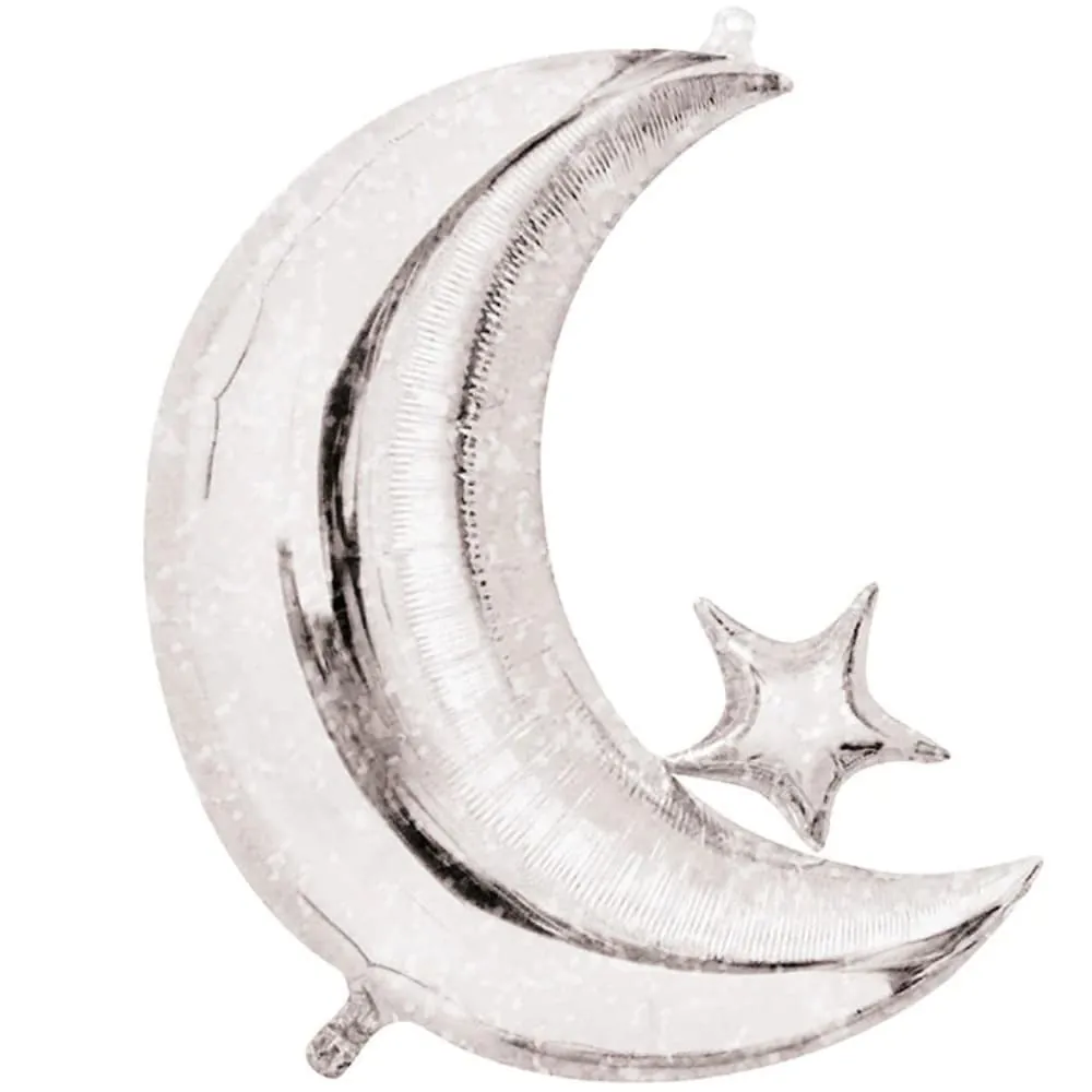 Globo Plateado Luna Estrellada