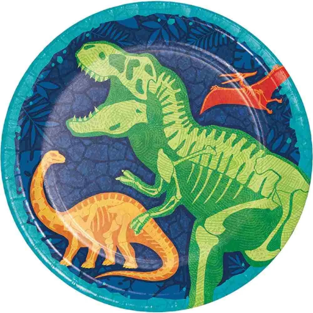 Platos Dinosaurio X8 22 Cm