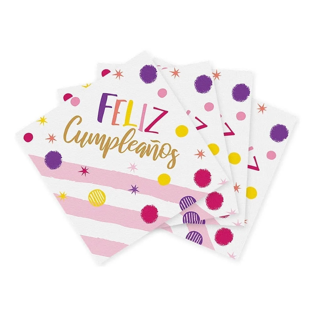 Servilletas Feliz Cumpleaños Destellos X16