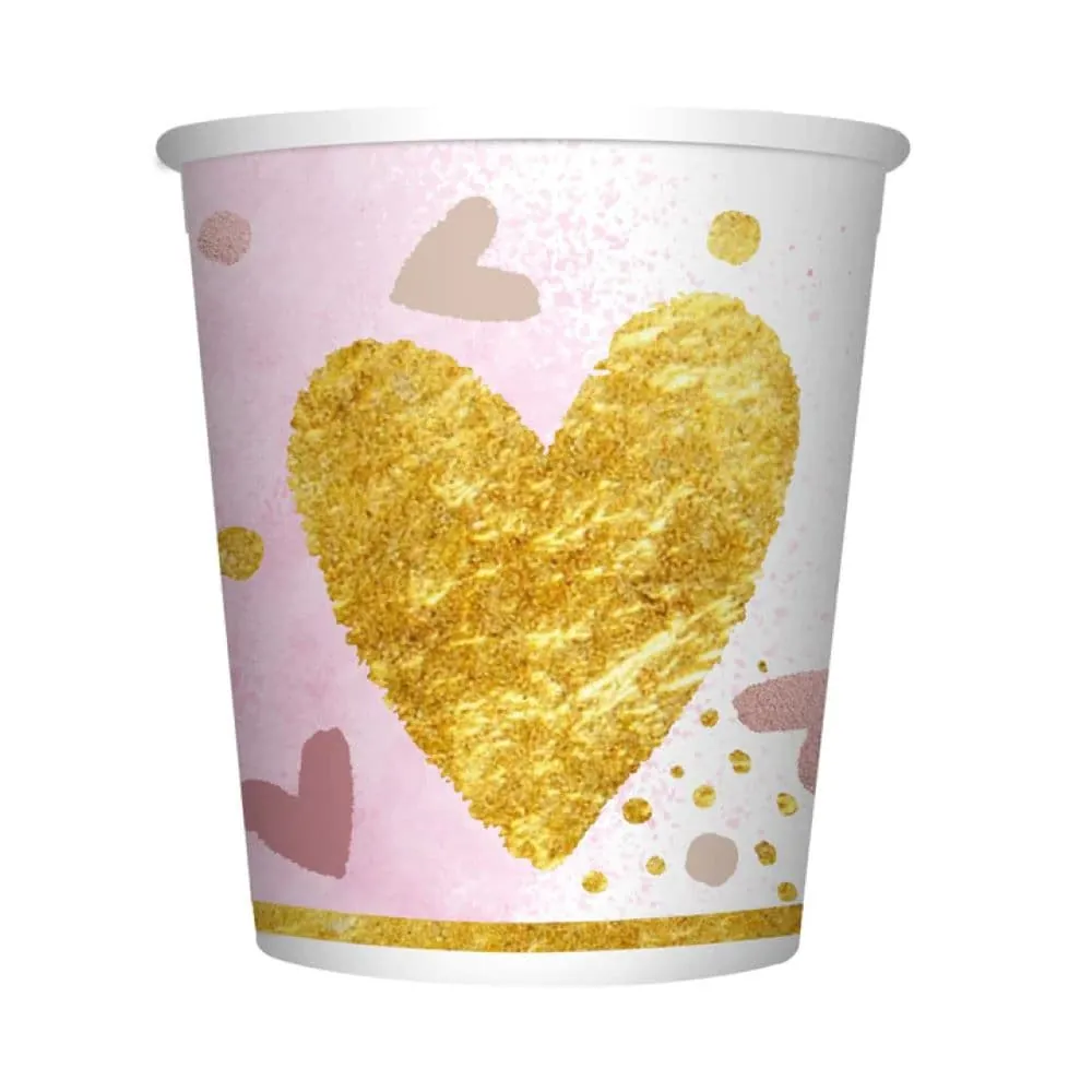 Vasos Corazones 9 Onz X8