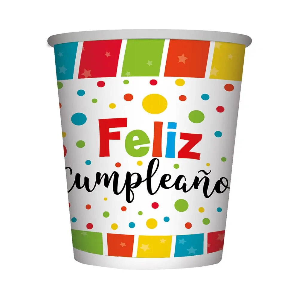 Vasos Feliz Cumpleaños 9 Onz X8