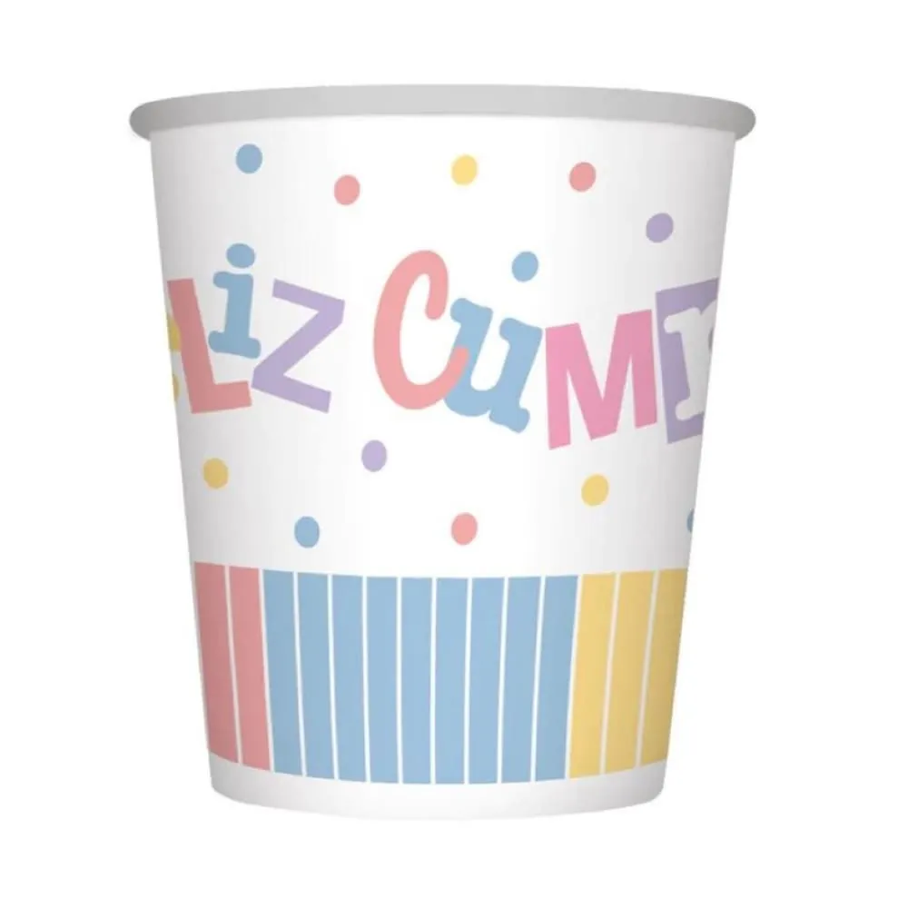 Vasos Feliz Cumpleaños 9 Onz X8