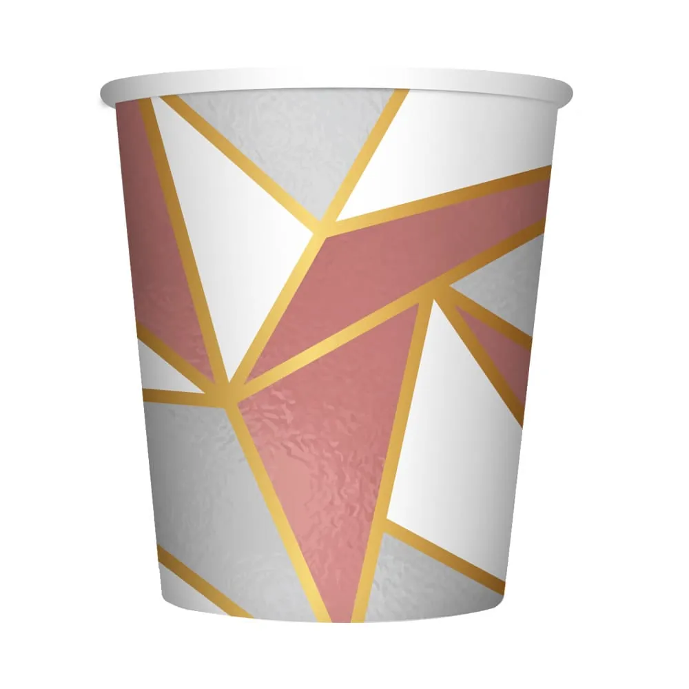Vasos Triángulos Rosados 9 Onz X8