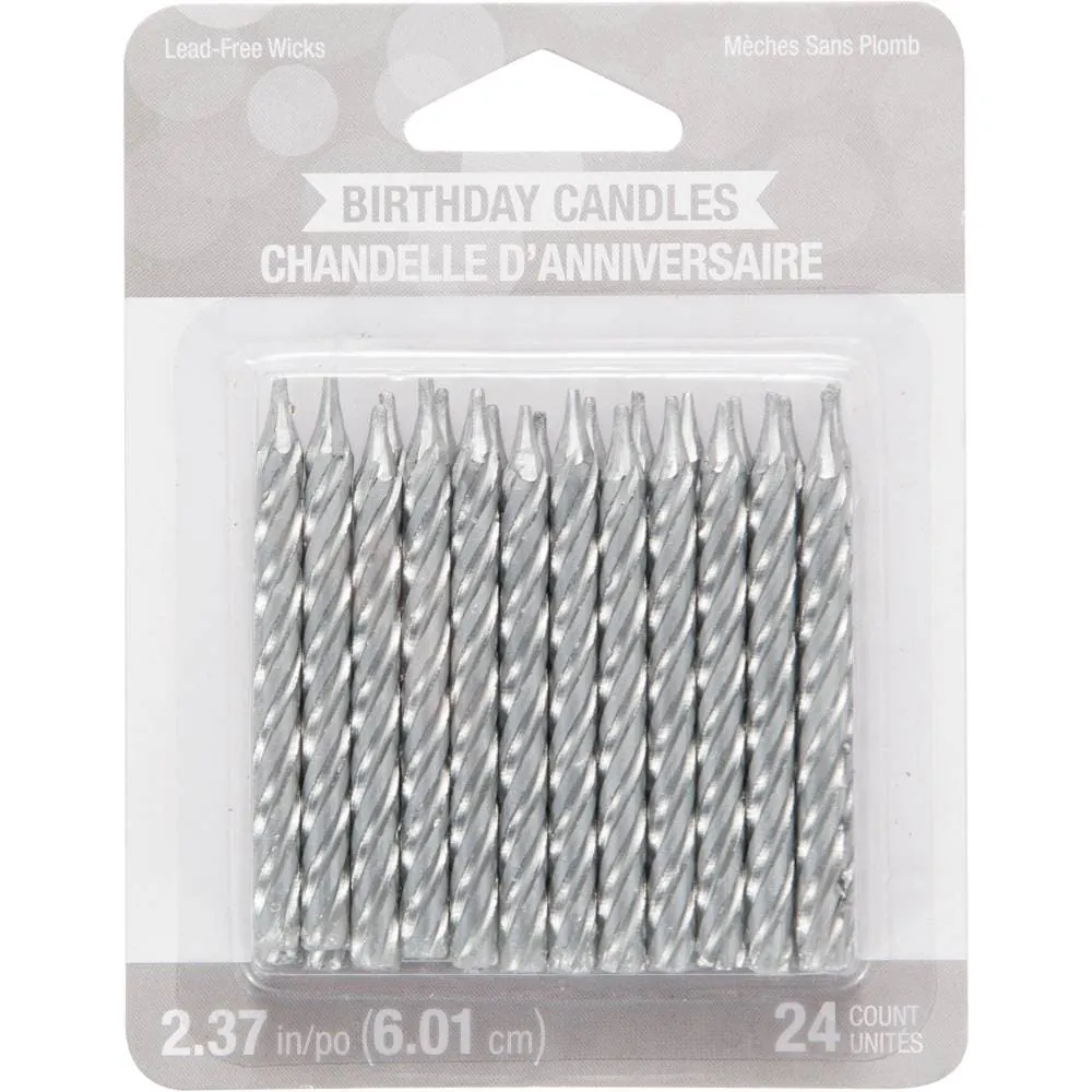 Vela Spiral Plateado X24