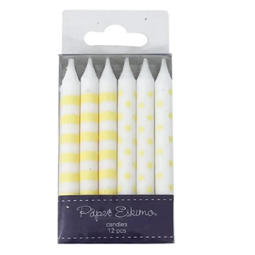 Velas Polka X12 Blancas