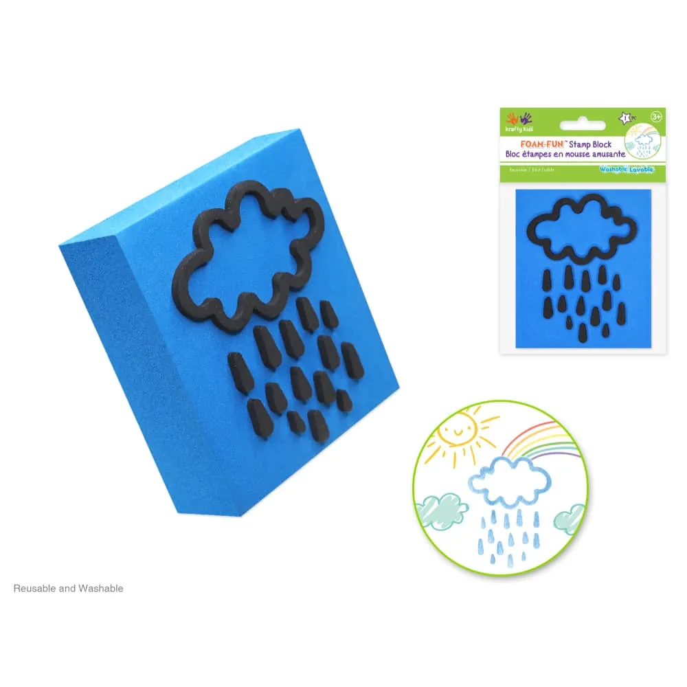 Sello De Foami Reutilizable Diseño Nube Y Lluvia