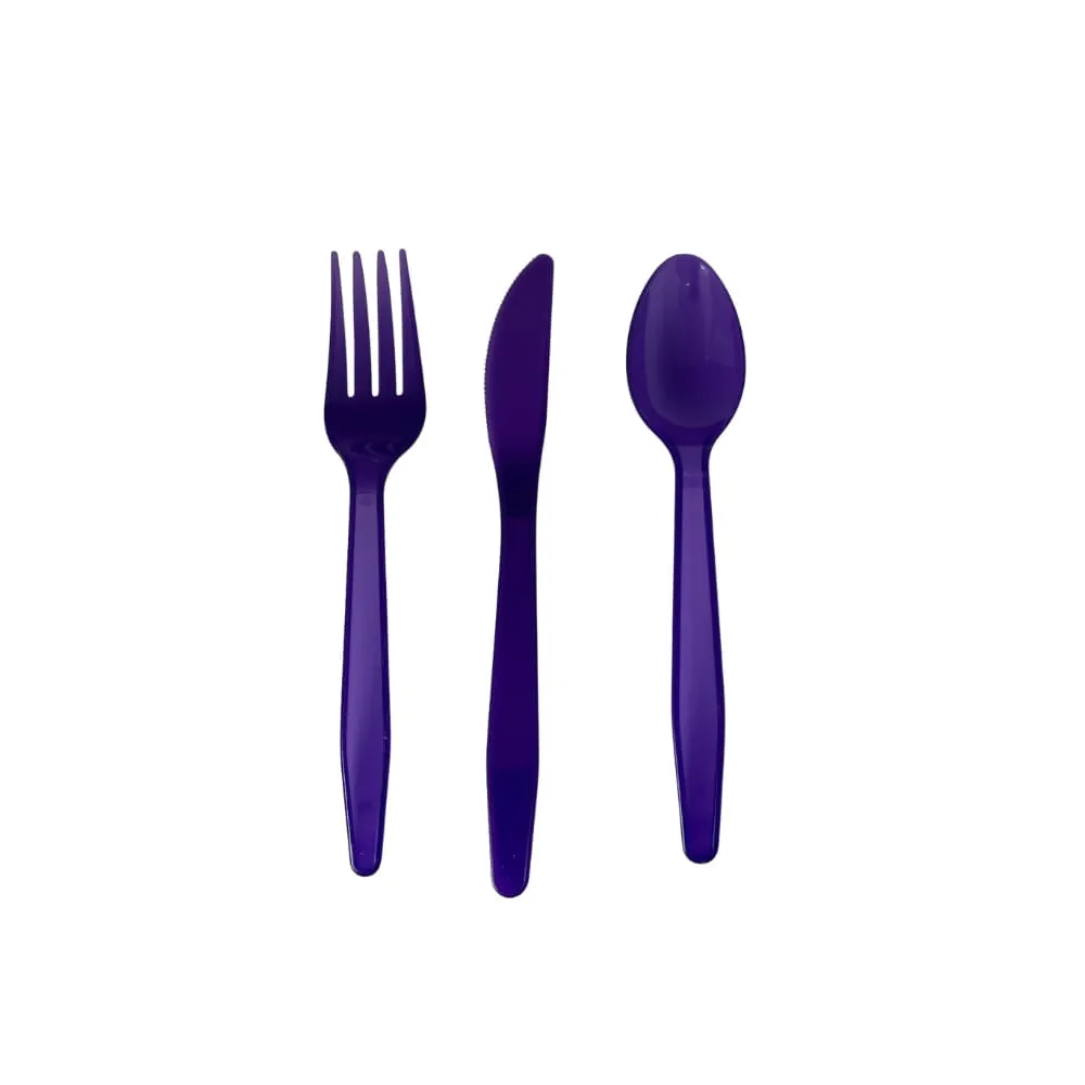 Set Cubiertos Morados X24
