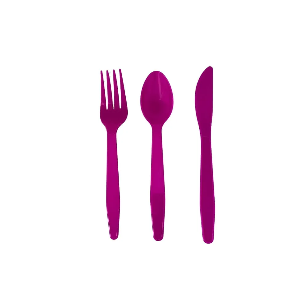 Set Cubiertos Fucsia X24