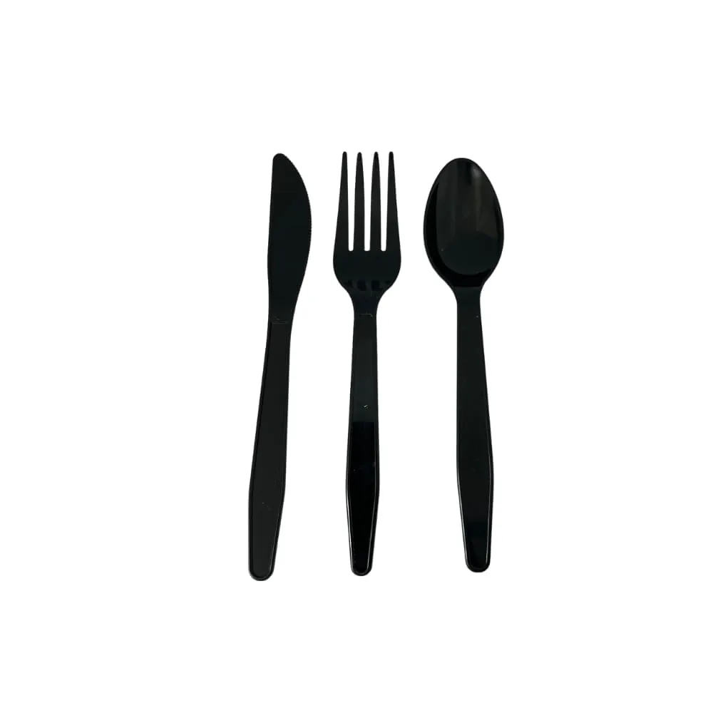 Set Cubiertos Negros X24