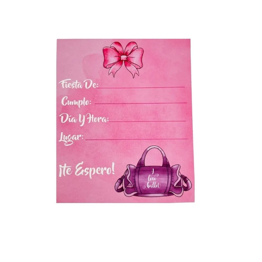 Set X10 Tarjeta Invitaciones Ballet