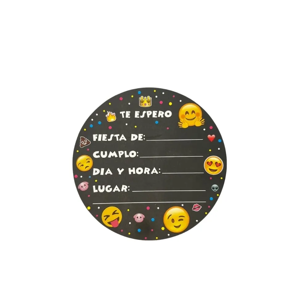 Set X10 Invitaciones Emoji