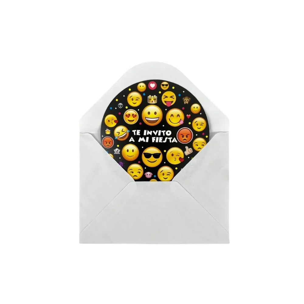 Set X10 Invitaciones Emoji