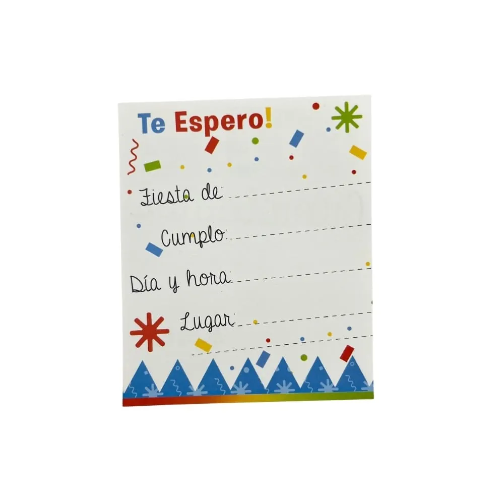 Set X10 Tarjeta Invitaciones Feliz Cumpleaños Niño
