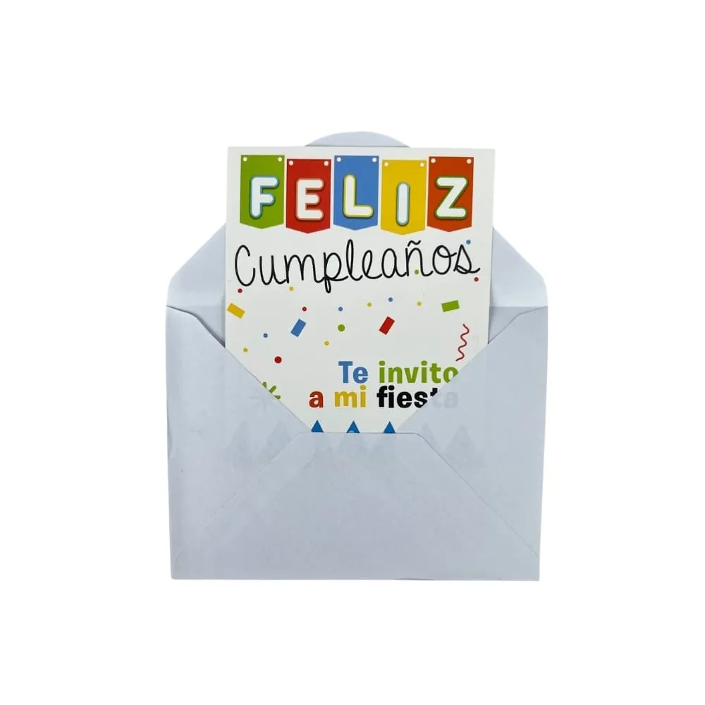 Set X10 Tarjeta Invitaciones Feliz Cumpleaños Niño