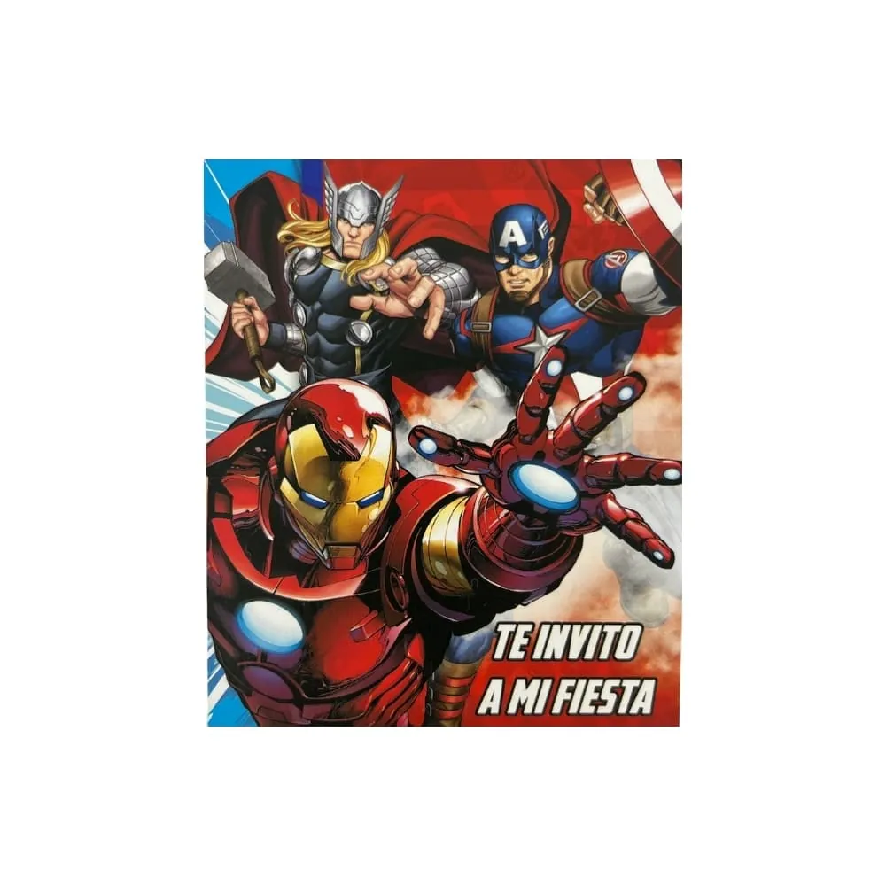 Set X6 Tarjeta Invitaciones Avengers