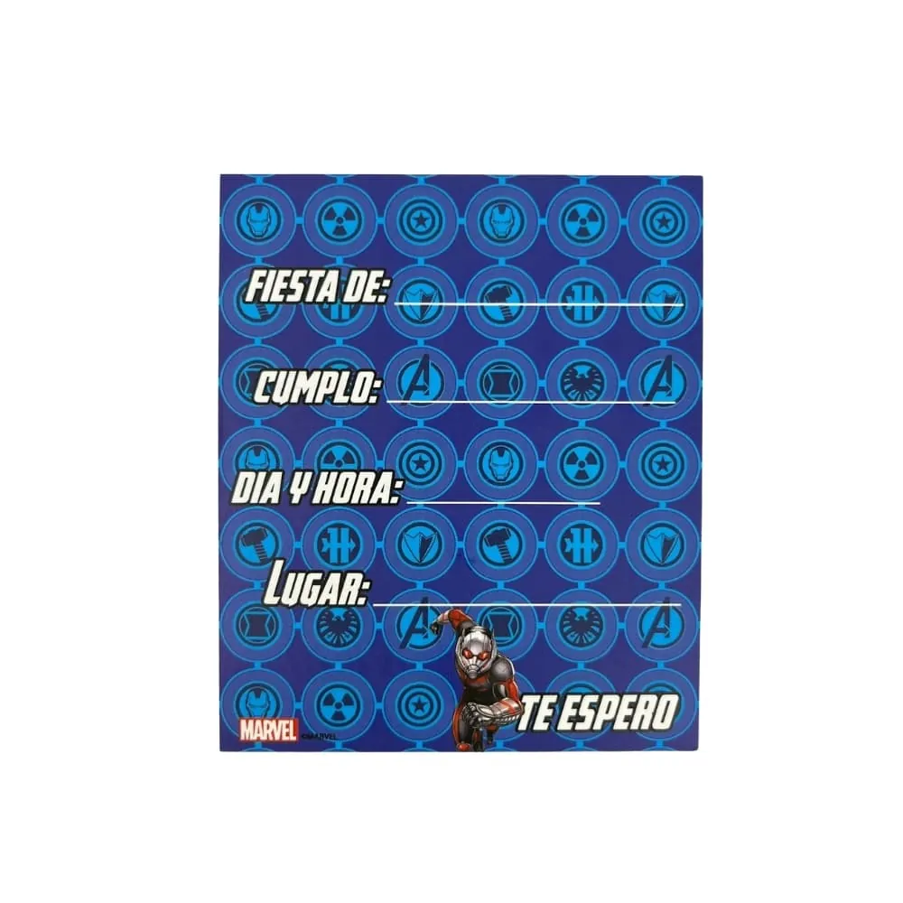 Set X6 Tarjeta Invitaciones Avengers
