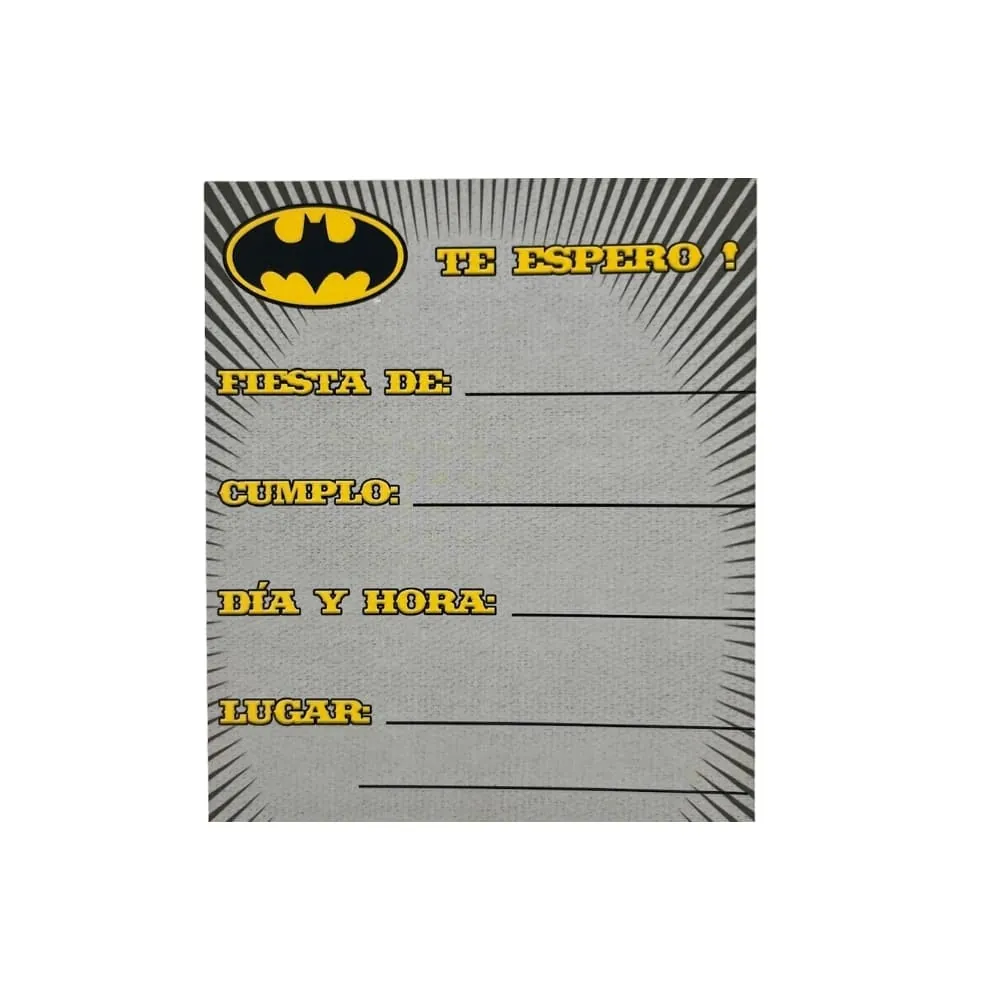 Set X6 Tarjeta Invitaciones Batman