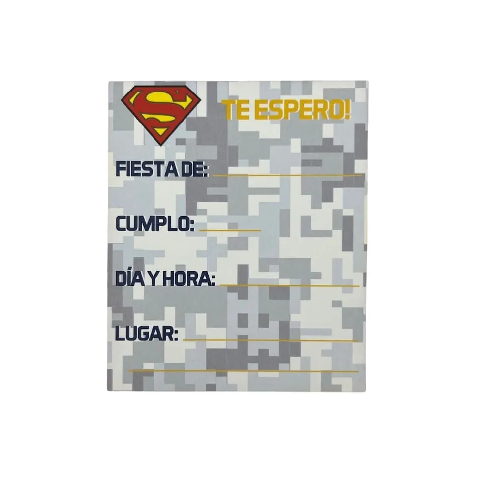 Set X6 Tarjeta Invitaciones Superman