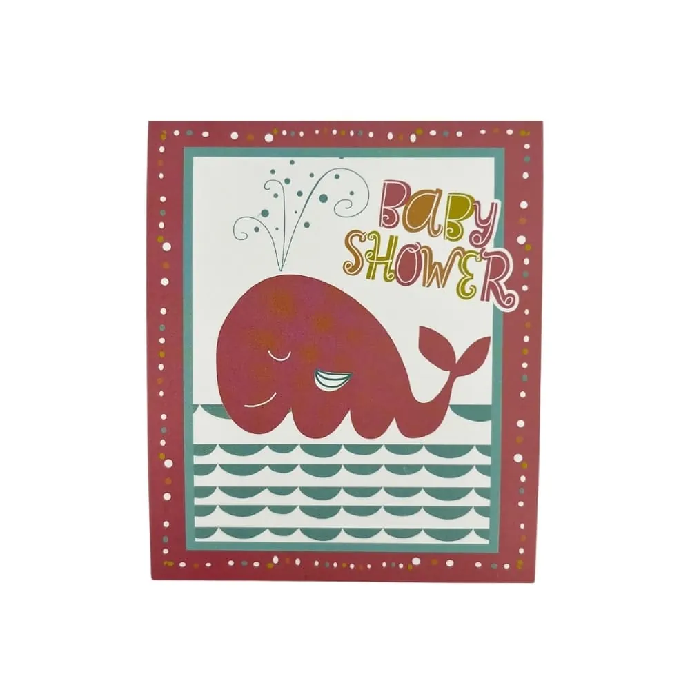 Set X12 Tarjeta Invitaciones Baby Shower Ballena Rosada