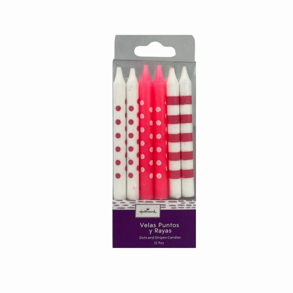Velas Rosadas Polka X12