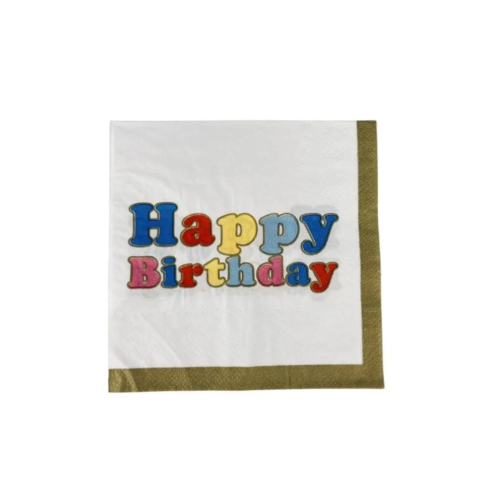 Servilletas Happy Birthday Dorado X16