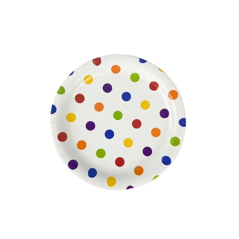 Platos Multicolor Puntos X8 17 Cm