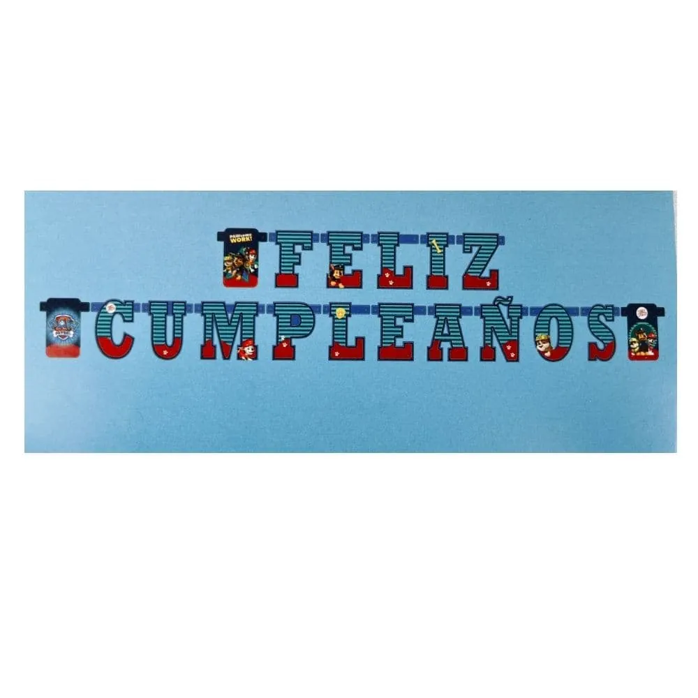 Guirnalda Feliz Cumpleaños Paw Patrol