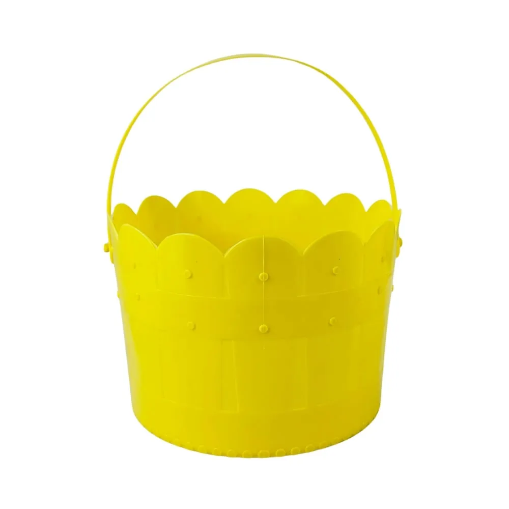 Canasta Plástica De Pascua Amarillo