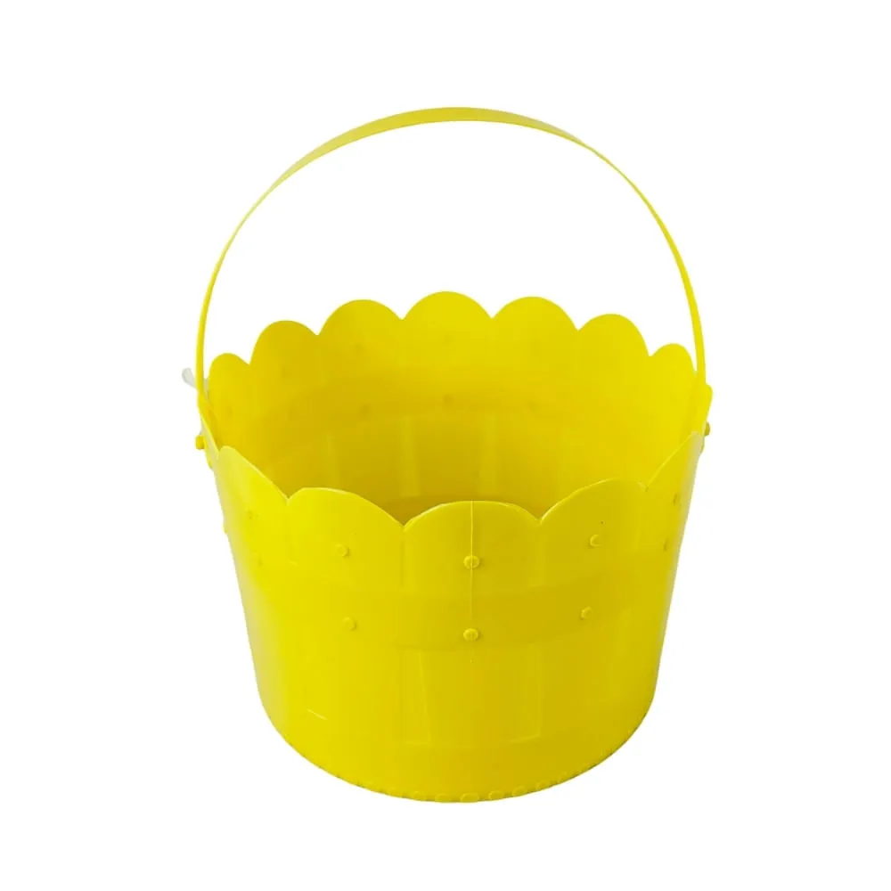 Canasta Plástica De Pascua Amarillo