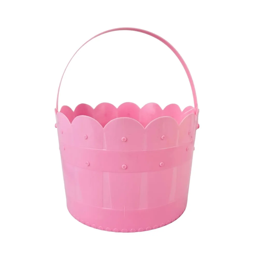 Canasta Plástica De Pascua Rosado