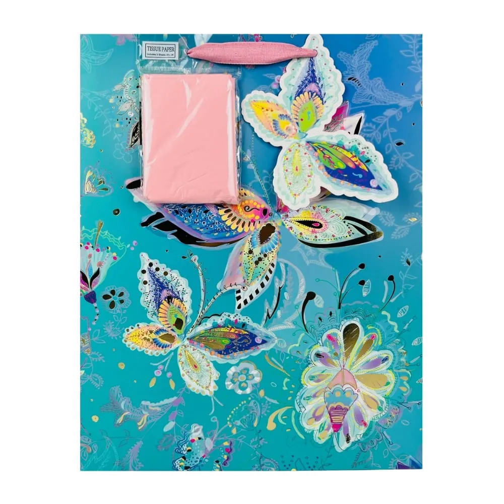 Bolsa Regalo Mariposa Con Papel Seda