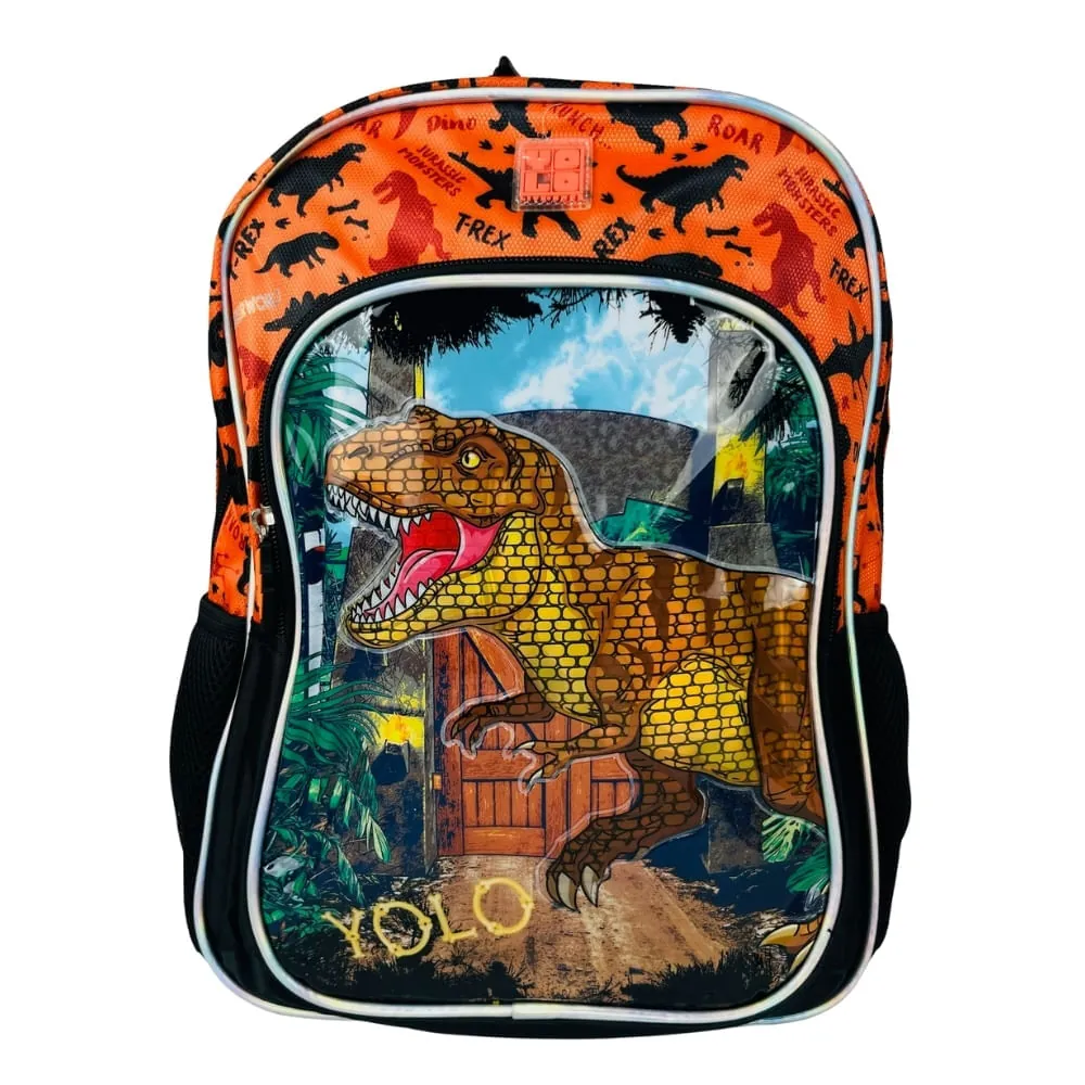 Morral Infantil Naranja De Dinosaurio