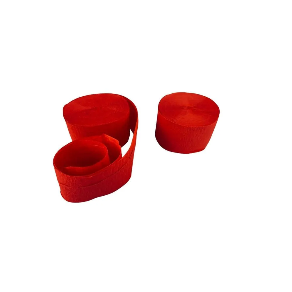 Serpentina Crepe Roja 24 Mts X 4 Cm
