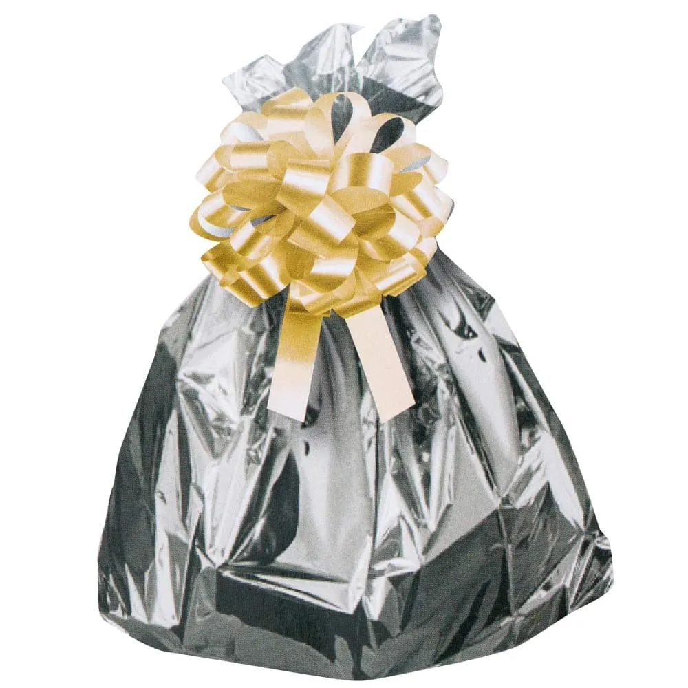 Bolsa Plateada Metalizada Moño