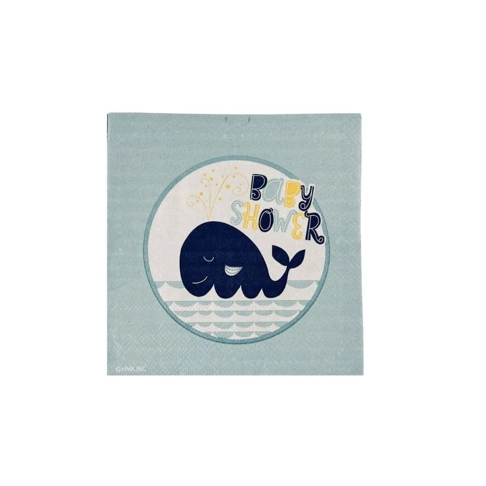Servilletas Baby Shower Ballena Niño X12