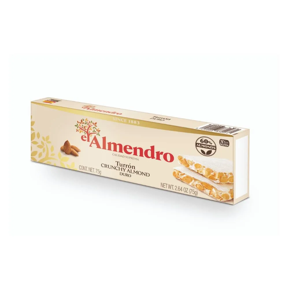 Turrón Duro Al Punto De Sal El Almendro Caja X75 Gramos