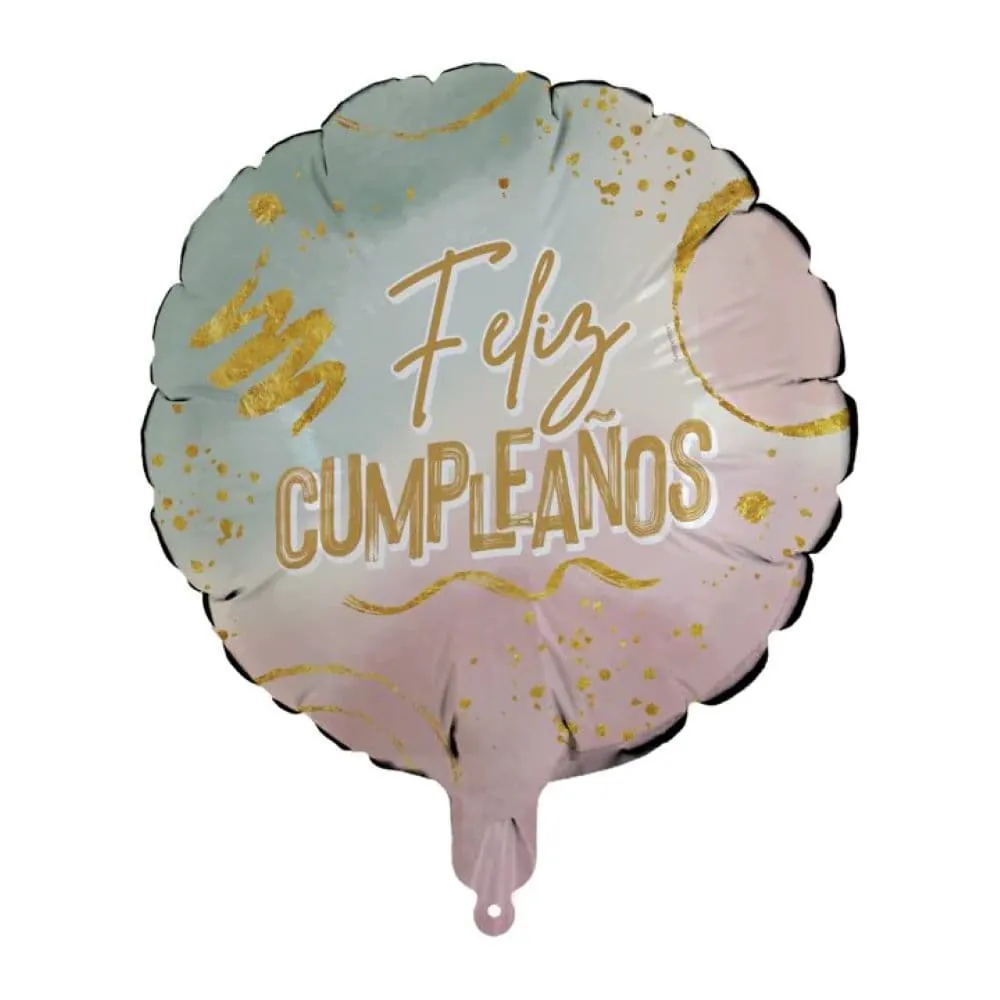 Globo Metalizado Feliz Cumpleaños Pastel Dusk 45 Cm