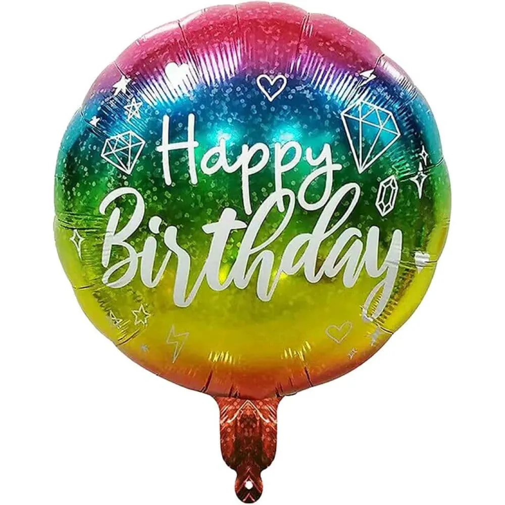 Globo Metalizado Happy Birthday Vibrante 45 Cm