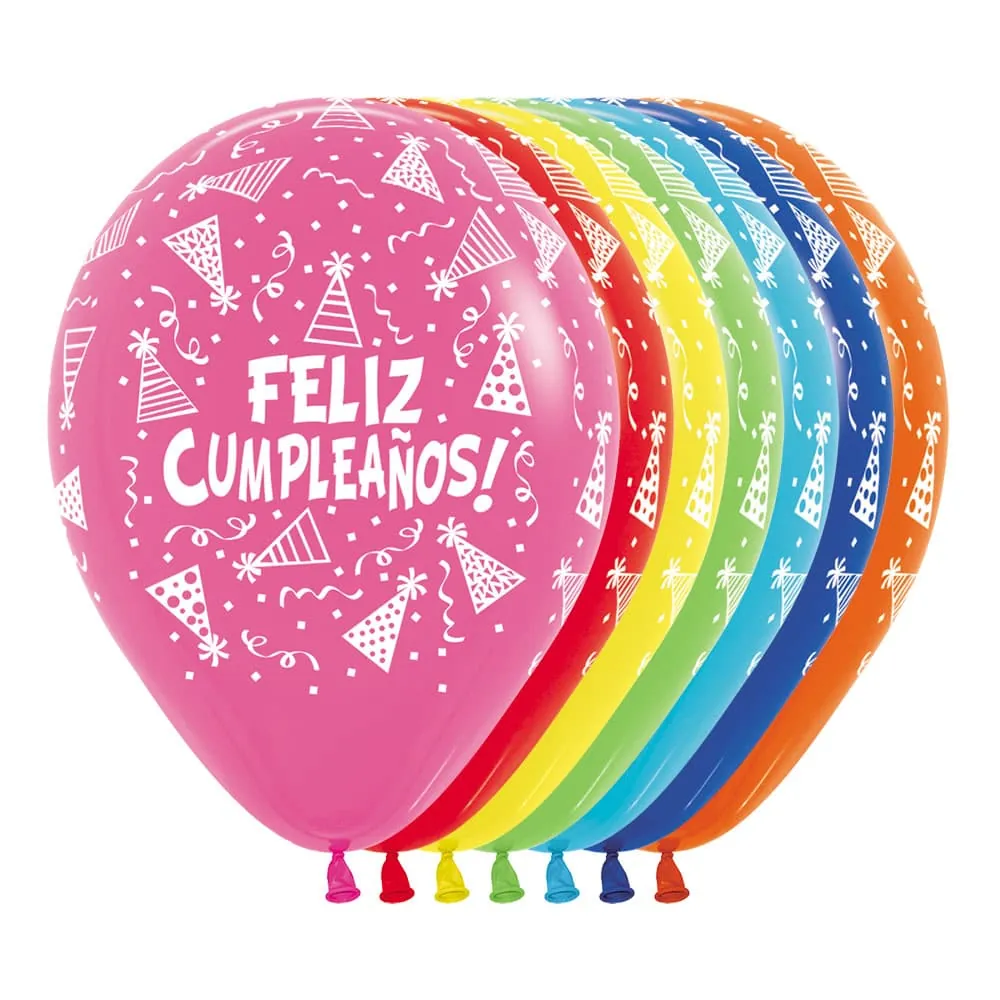 Globo Fiesta Feliz Cumpleaños Gorritos Surt R-12 X 12 Unidades
