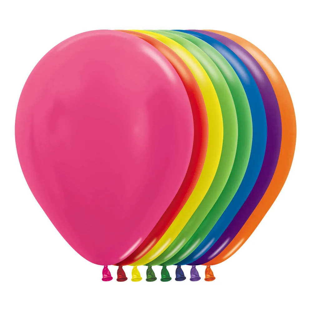 Globo Fiesta Metal Surtido R-12 X 12 Unidades